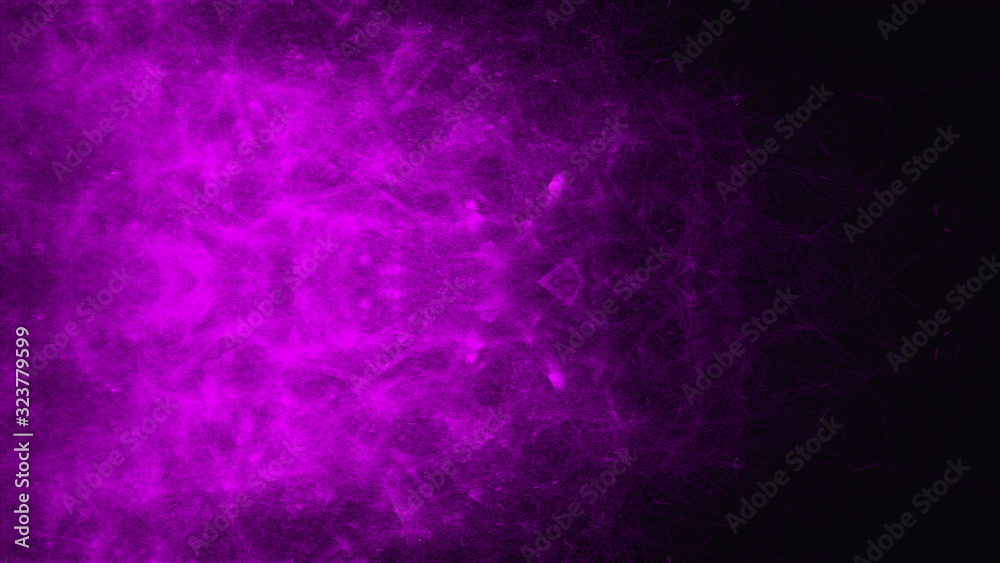 Abstract background with colorful particles in the wind. Digital backdrop. 3d render