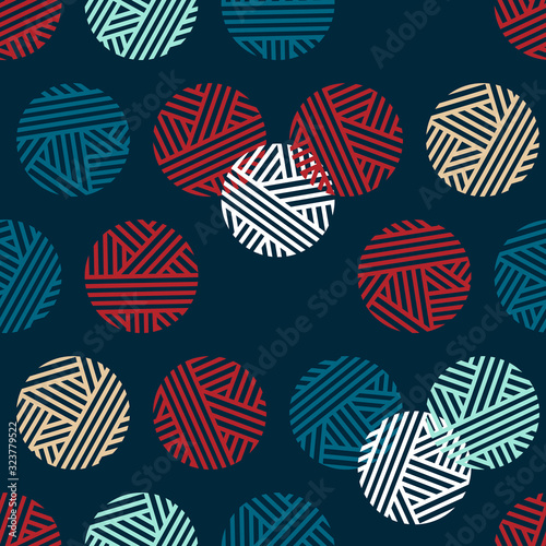 Modern abstract seamless pattern with circles for textile  wallpapers  gift wrap and scrapbook. Vector.