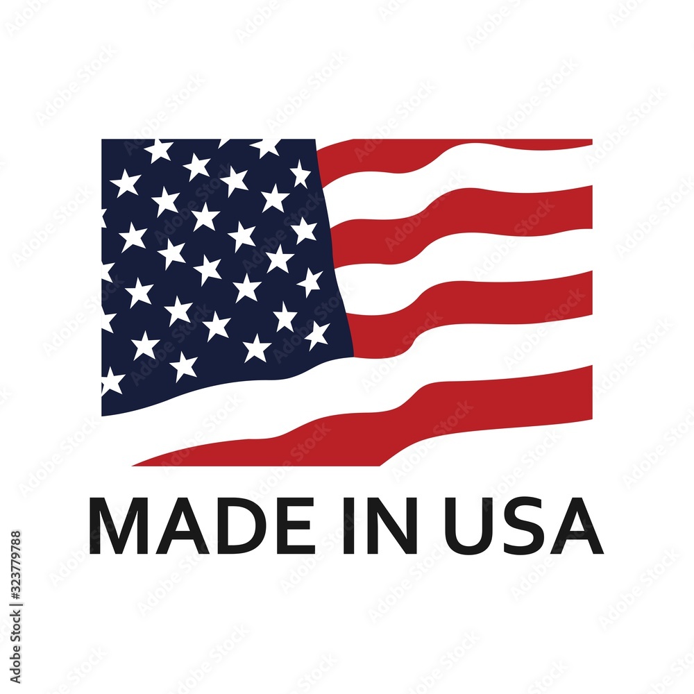 Made in USA badge with USA flag elements.american product emblem, Vector illustration Made in USA badge with USA flag elements.american product emblem, Vector illustration