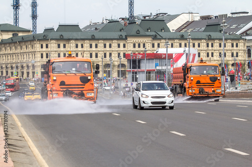 Cleaning of the Moscow streets, Russia © robertdering