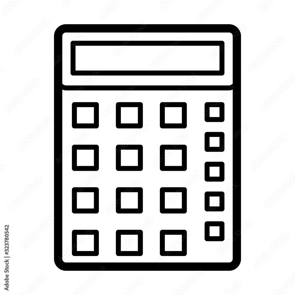 Vector simple icon of calculator. Modern concept design. Isolated vector sign symbol. Vector simple icon of calculator. Modern concept design. Isolated vector sign symbol.