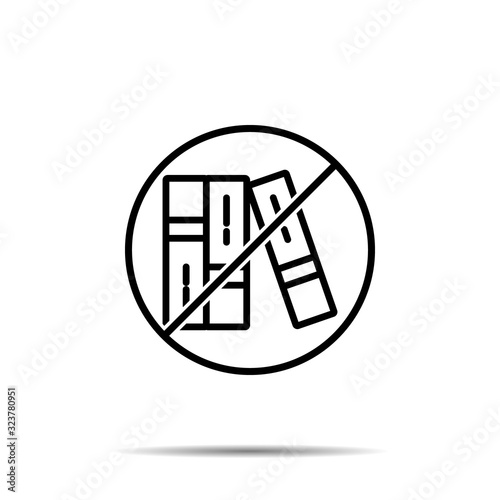 No books icon. Simple thin line, outline vector of book ban, prohibition, forbiddance icons for ui and ux, website or mobile application