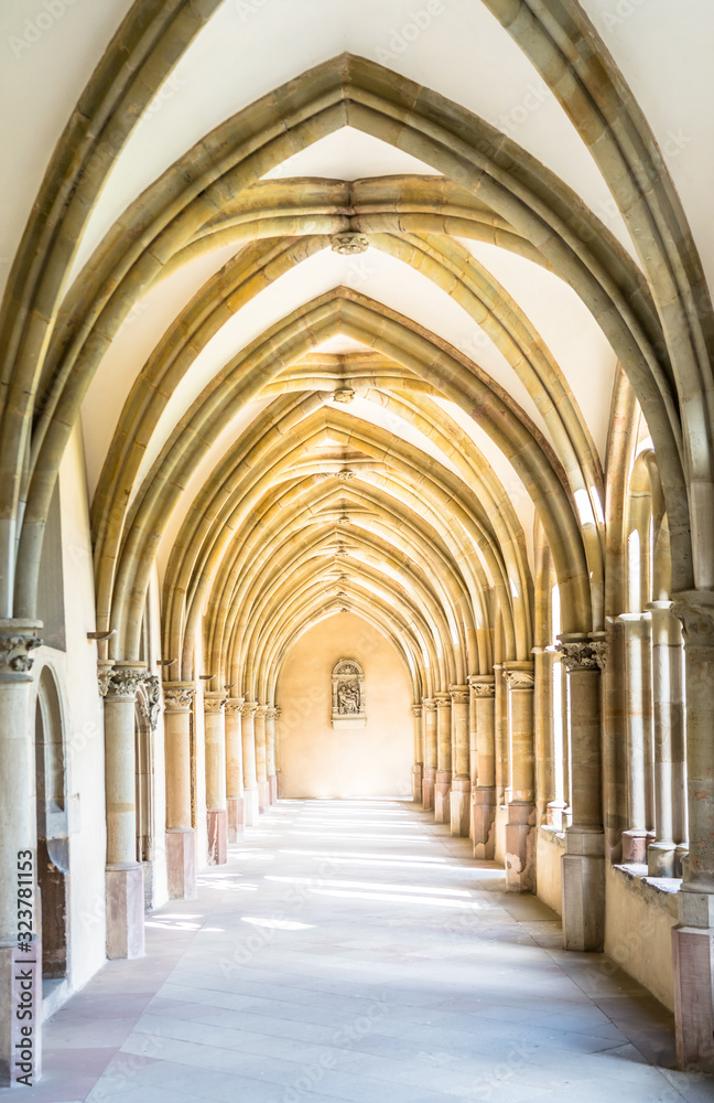 Arcade of the german Gothic Cloister Cathedral, Germany