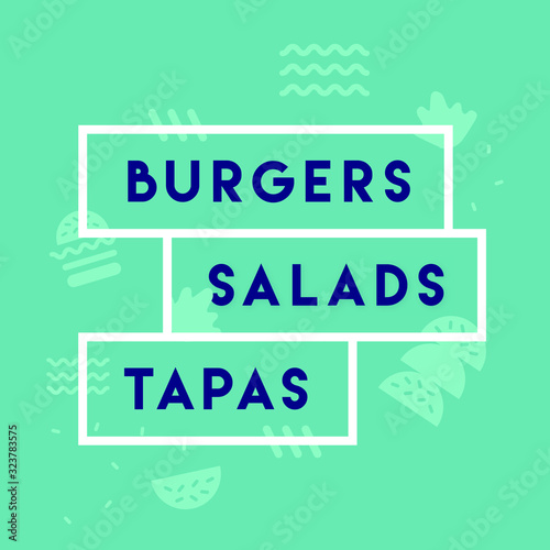 Burgers Salads tapas fresh banner ad vector