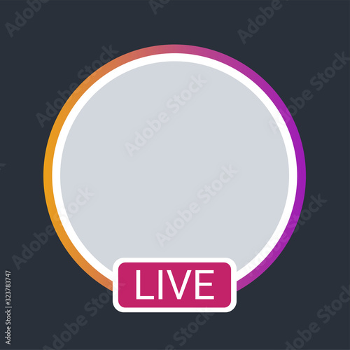 Live color element. Social media button. Sign for web page, mobile app, banner, social media. Editable stroke.