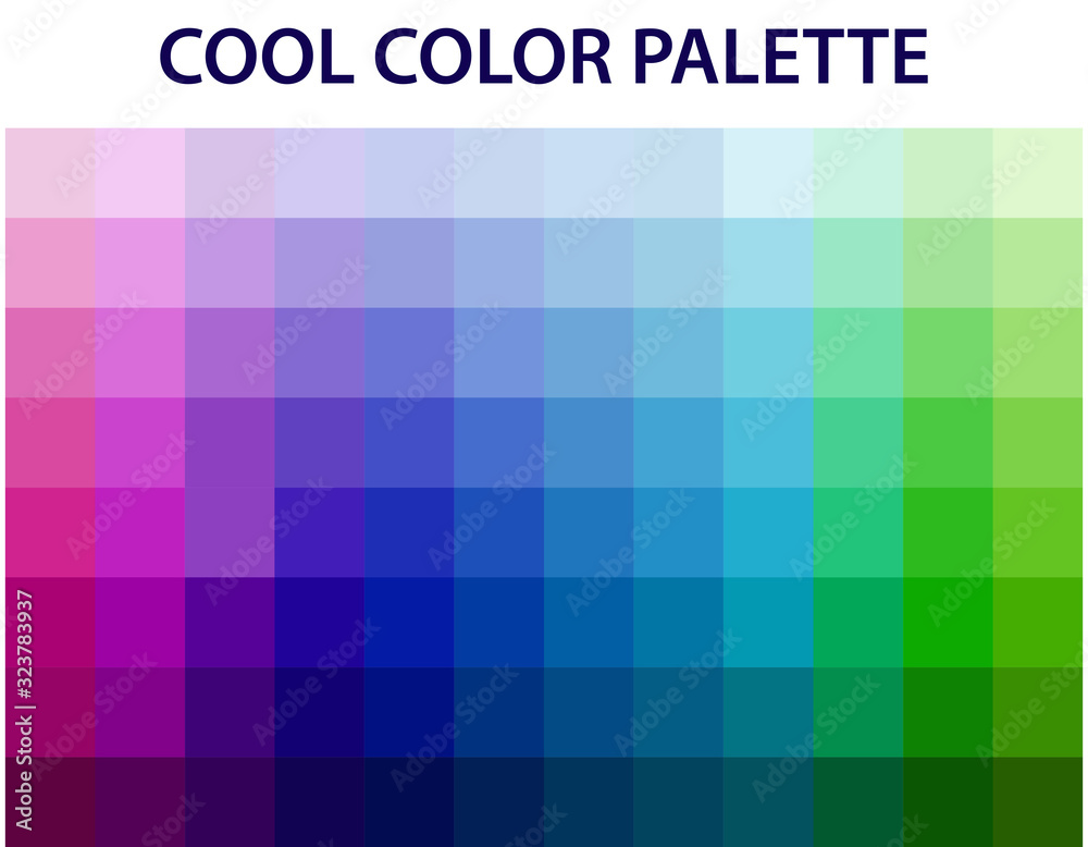 Vecteur Stock Illustration vector graphic of cool Color palette. Abstract  Colored Palette Guide. Cool Color Squares Set isolated on White Background.  Vector Illustration EPS10. | Adobe Stock