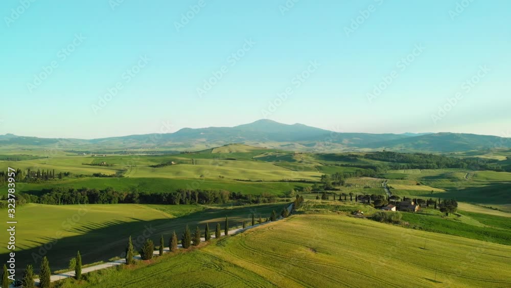 Typical landscape of hills in Tuscany, Italy. Aerial view Typical landscape of hills in Tuscany, Italy. Aerial view