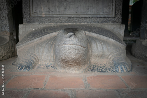 turtle tumbstone in hanoi, vietnam photo