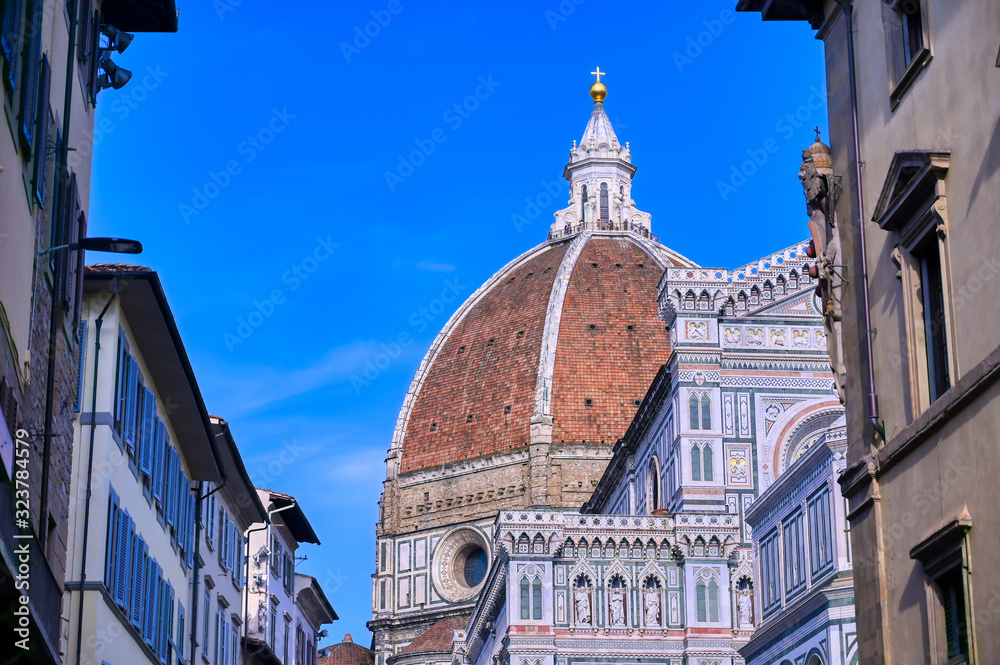A view of the Florence Cathedral located in Florence, Italy.