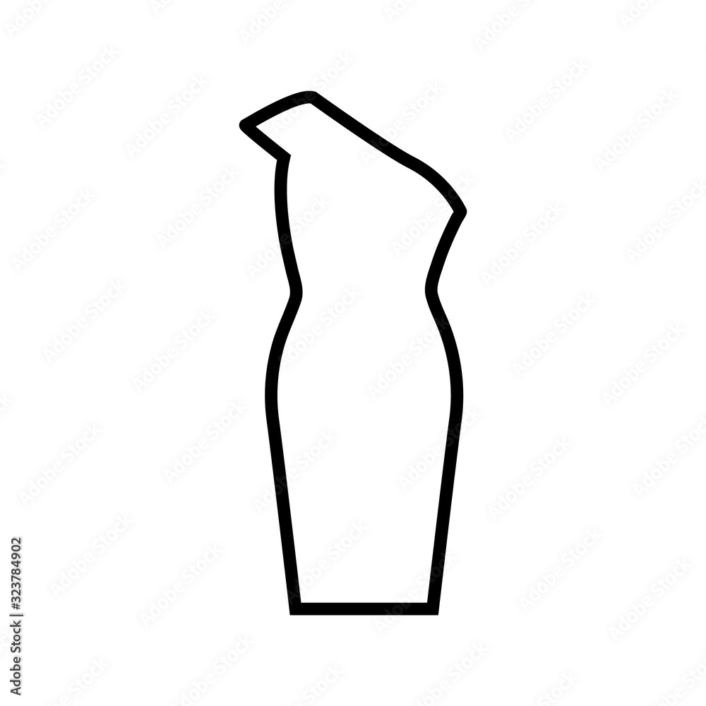 Dress line icon, logo isolated on white background Dress line icon, logo isolated on white background