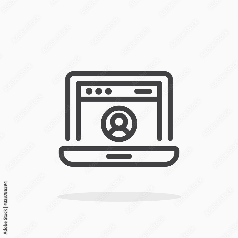 Account icon in line style. Editable stroke.