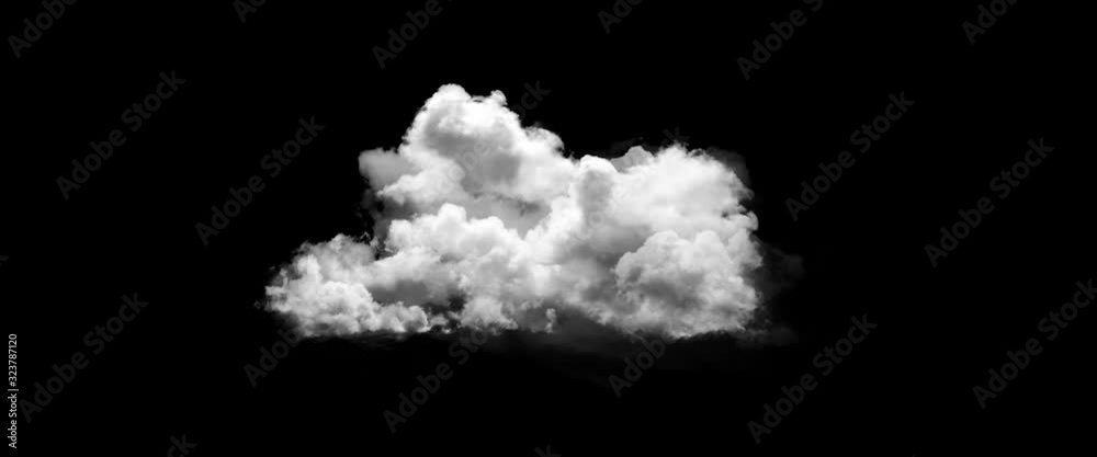 white cloud loop. beautiful fast billowing cloud isolated on black background with alpha, light rays shining through, popular compositing element. Cloud alpha cloud green pre-keyed with alpha channel 