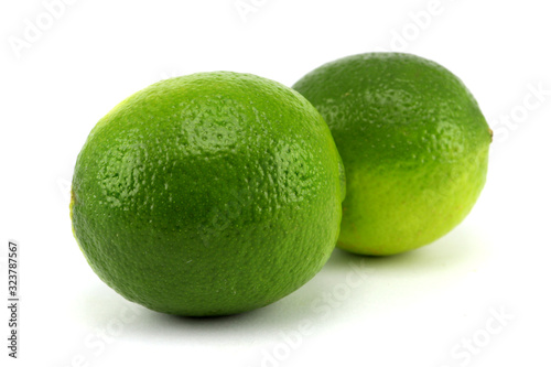 Juicy lime isolated on white background.