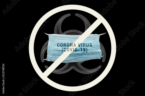 Wallpaper Mural mask with corona virus and bio-hazard symbol Torontodigital.ca