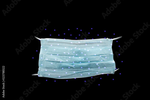 Wallpaper Mural mask in black background with droplets Torontodigital.ca