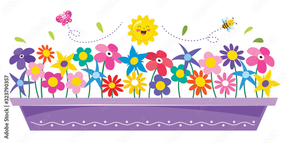 Concept Design With Colorful Flowers