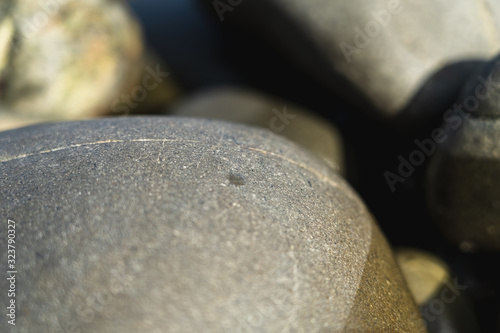 Smooth Round Pebble; Natura Background. Textures