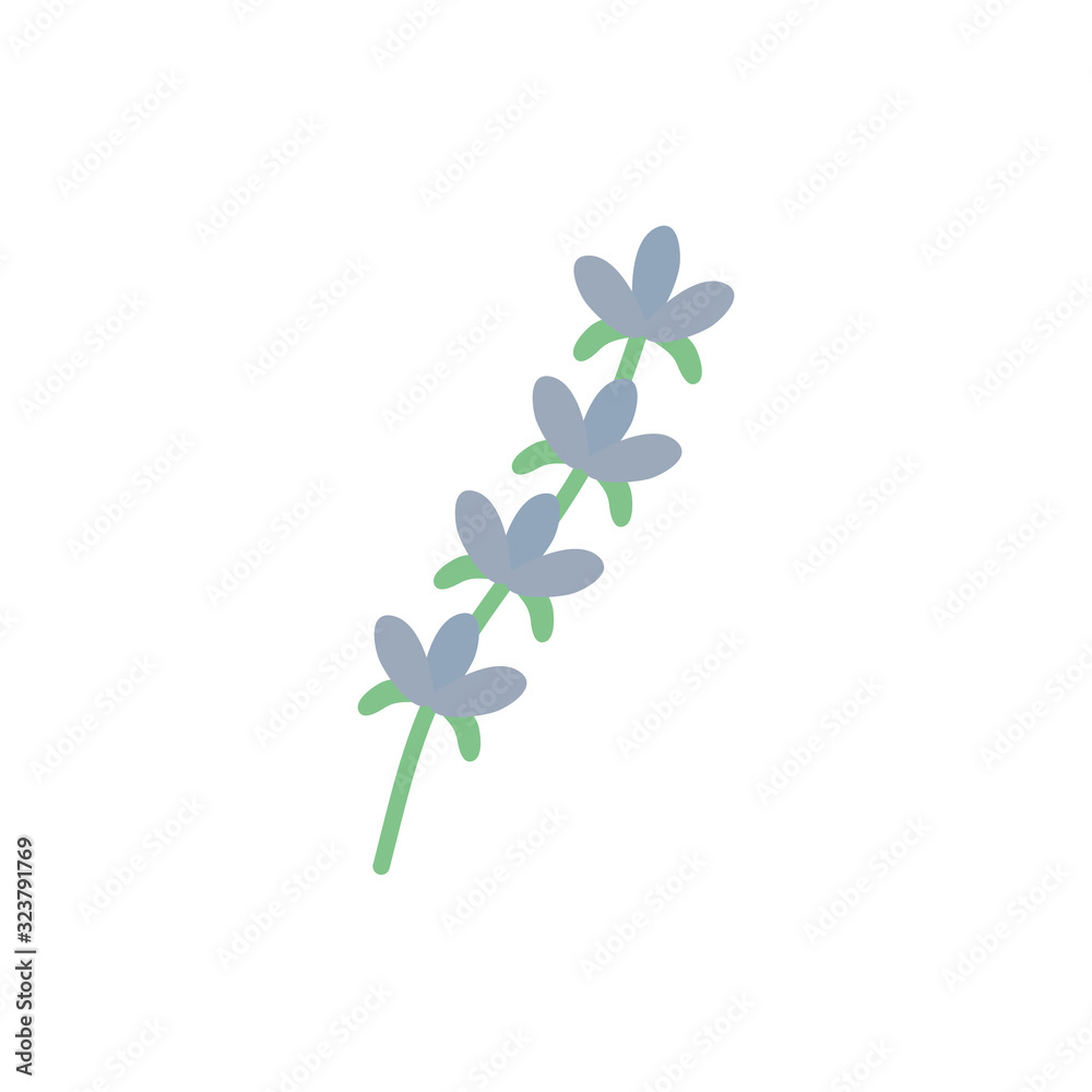 Isolated blue flower flat style icon vector design Isolated blue flower flat style icon vector design
