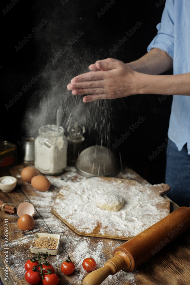 Fototapeta premium kitchen prepare rustic cuisine flour