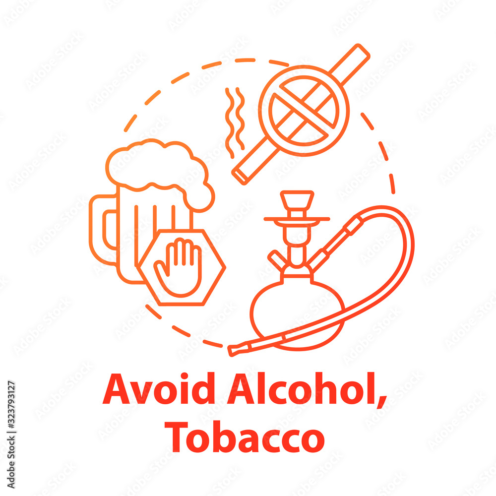 Avoid alcohol and tobacco concept icon. Stop substance abuse. Give up