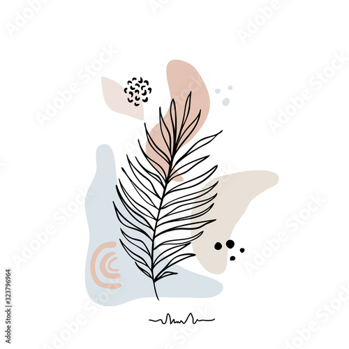 Wallpaper Mural Hand drawn abstract floral background isolated on white. Vector Torontodigital.ca