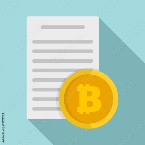 Bitcoin paper icon. Flat illustration of bitcoin paper vector icon for web design