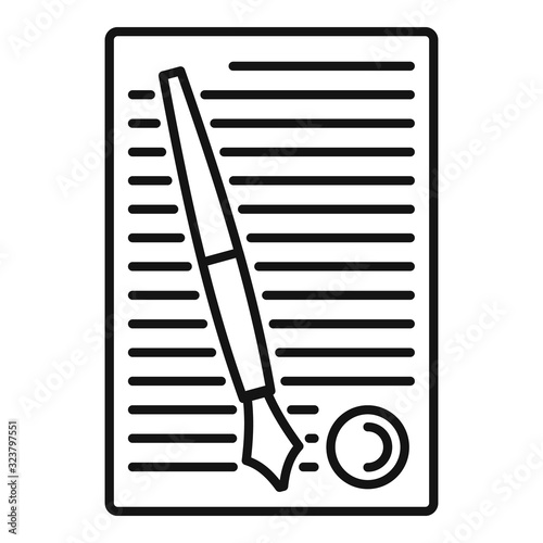 Legislation paper icon. Outline legislation paper vector icon for web design isolated on white background