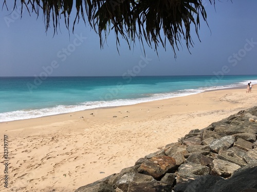View ocean and sand beach tropical island Sri Lanka © Elroi