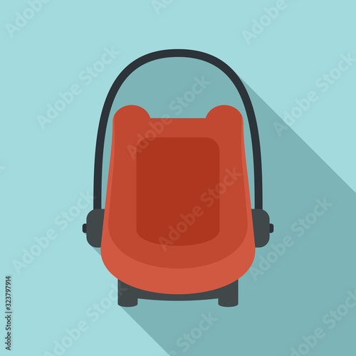 Baby car seat booster icon. Flat illustration of baby car seat booster vector icon for web design