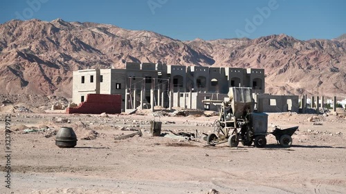 Construction site in Dahab town, Sinai Peninsula in Egypt photo