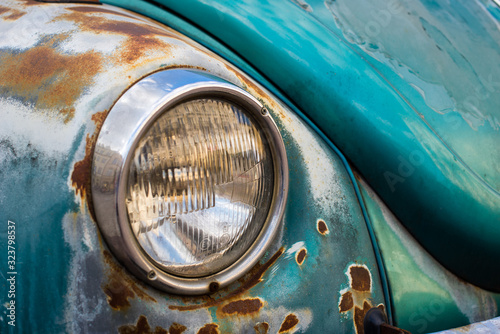 headlight of a classic car