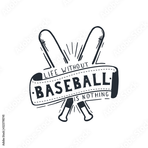 Baseball lettering with motivation quote. Vector Illustration.