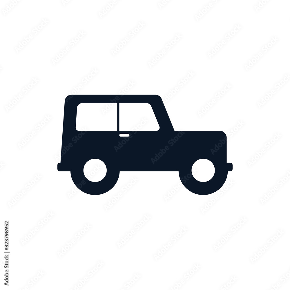 Isolated jeep car vehicle silhouette style icon vector design Isolated jeep car vehicle silhouette style icon vector design