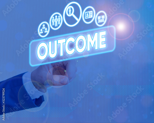 Foto Conceptual hand writing showing Outcome