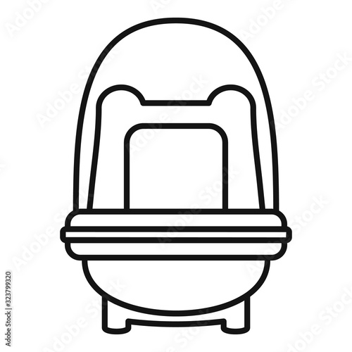 Baby car seat booster icon. Outline baby car seat booster vector icon for web design isolated on white background