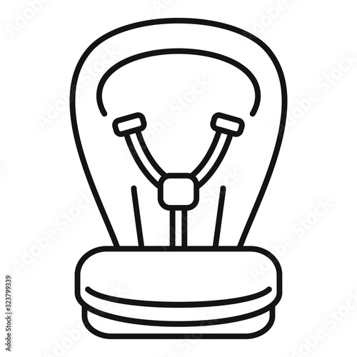 Safety baby car seat icon. Outline safety baby car seat vector icon for web design isolated on white background