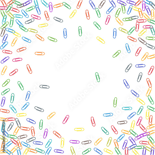 Stationary paperclips isolated on white background