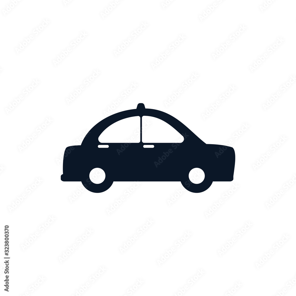 Isolated taxi vehicle silhouette style icon vector design