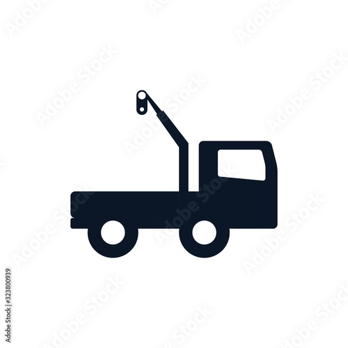 Isolated crane truck silhouette style icon vector design
