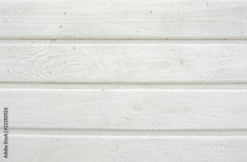 Tableau sur toile White wooden batten background texture