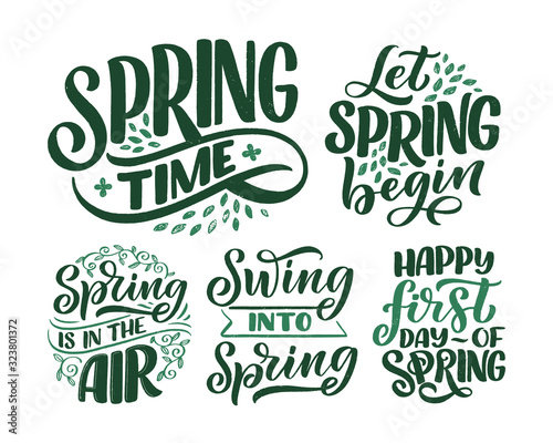 Set with Spring time letter...