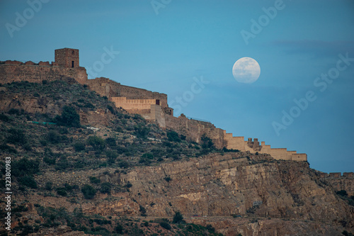 moon neighbor Sagunto Castle Valencia Spain photo