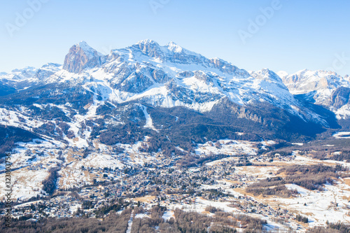 Cortina d Ampezzo winter town view