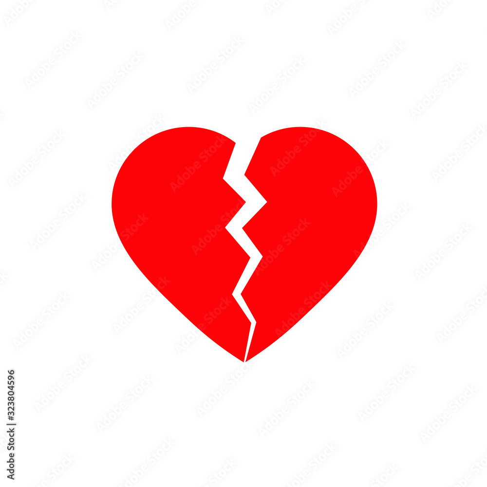 broken heart icon separated symbol black vector broken heart icon separated symbol black vector