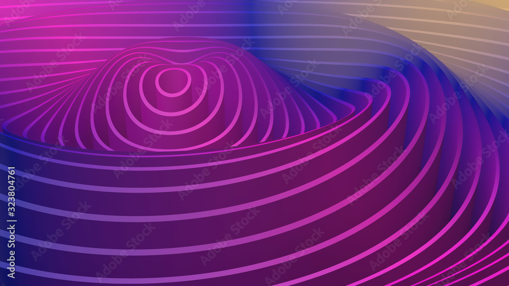 3D rendering oscillations and ripples of abstract waves in space. Bright abstract background 3D rendering oscillations and ripples of abstract waves in space. Bright abstract background