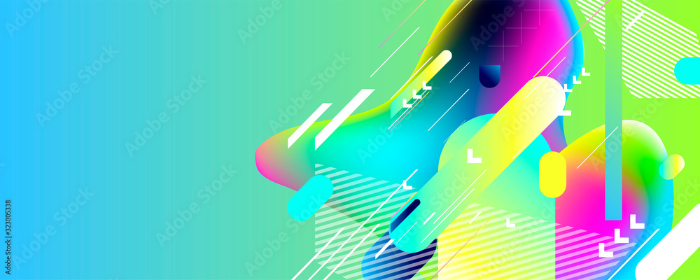 Obraz premium Summer backgrounds colorful 3d holiday vector Illustration graphic design poster flyer leaflet party 