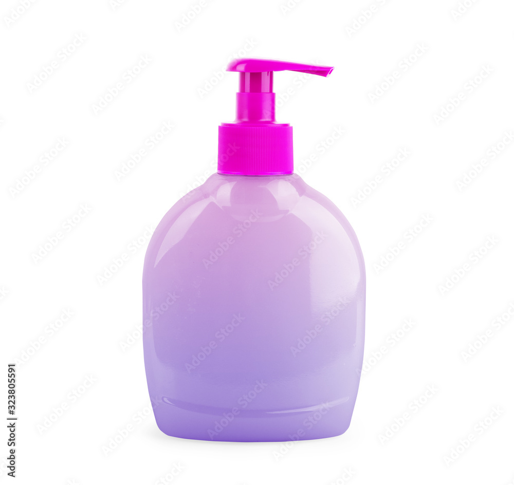 Liquid soap with dispenser on white background Liquid soap with dispenser on white background