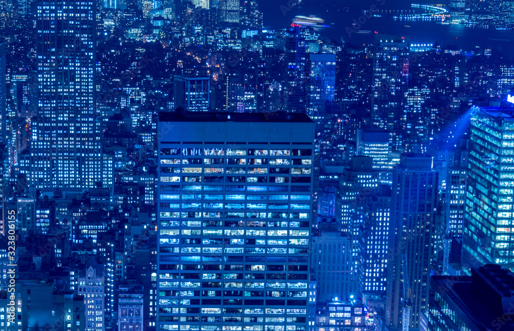 View of New York Manhattan during sunset hours View of New York Manhattan during sunset hours