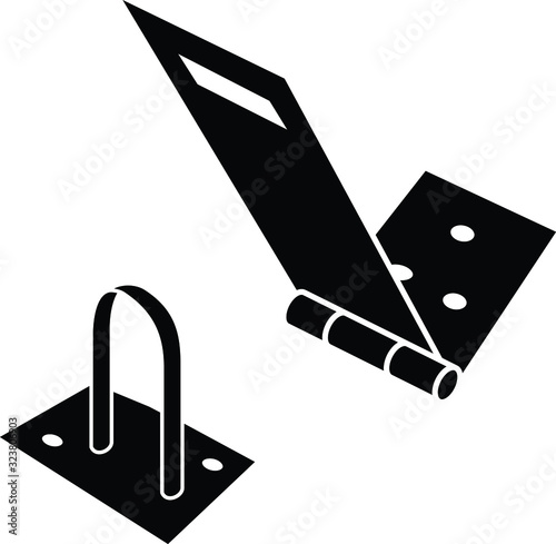 Hinge Safety Hasp icon, vector illustration