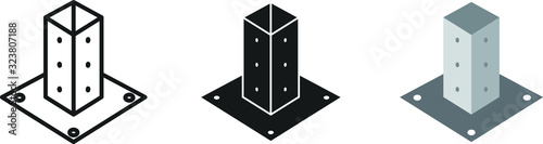 Post Base icon, vector illustration